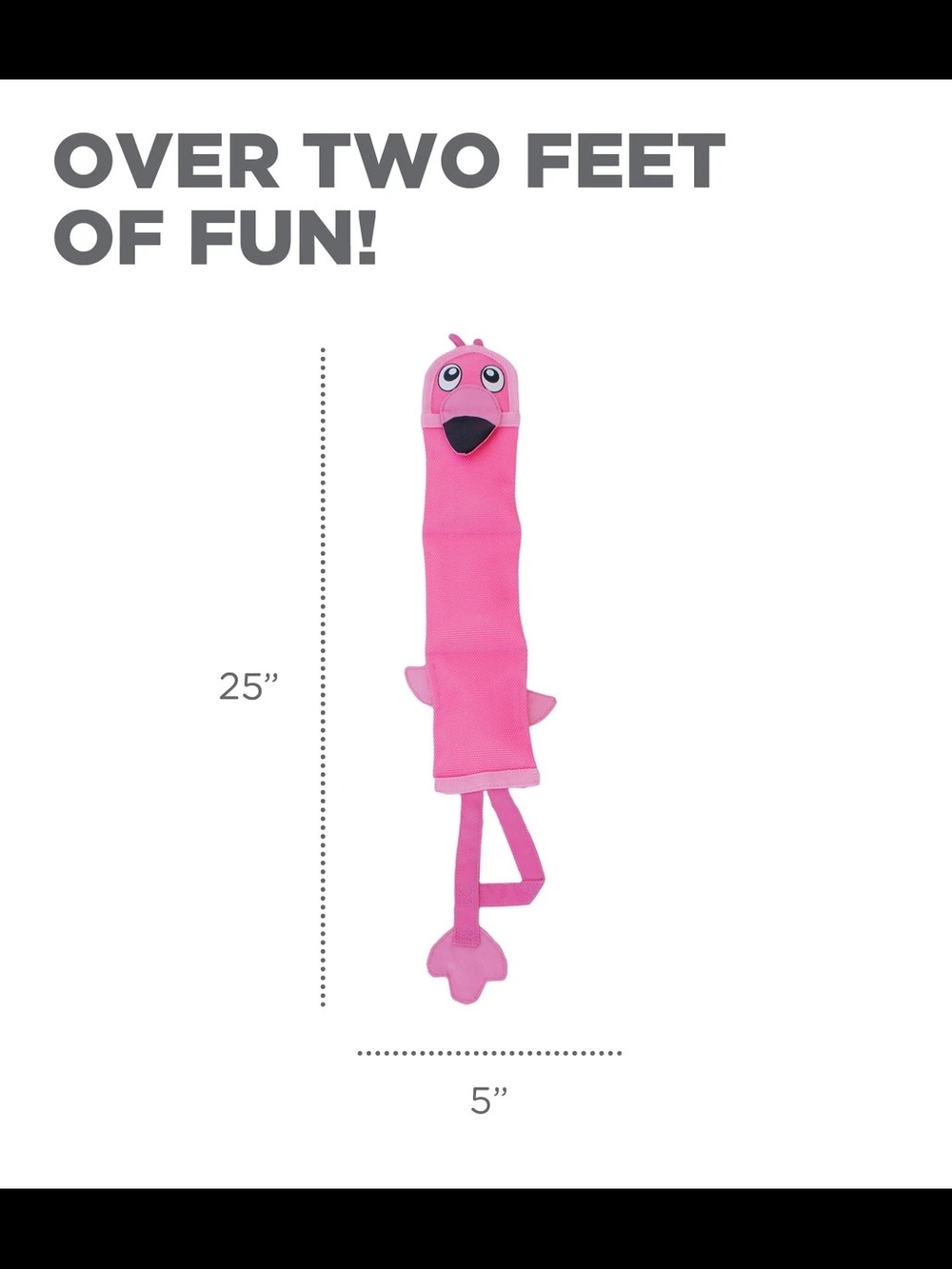 Outward Hound Pink Flamingo Fire Hose Tug & Fetch Toy